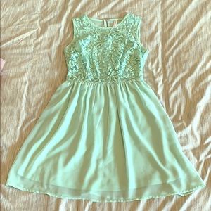 A beautiful light green dress